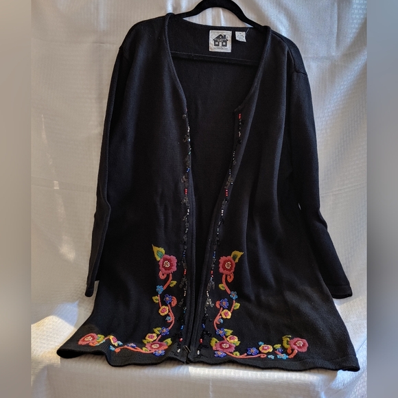 Storybook Knits women's plus size zippered cardigan - Picture 1 of 1